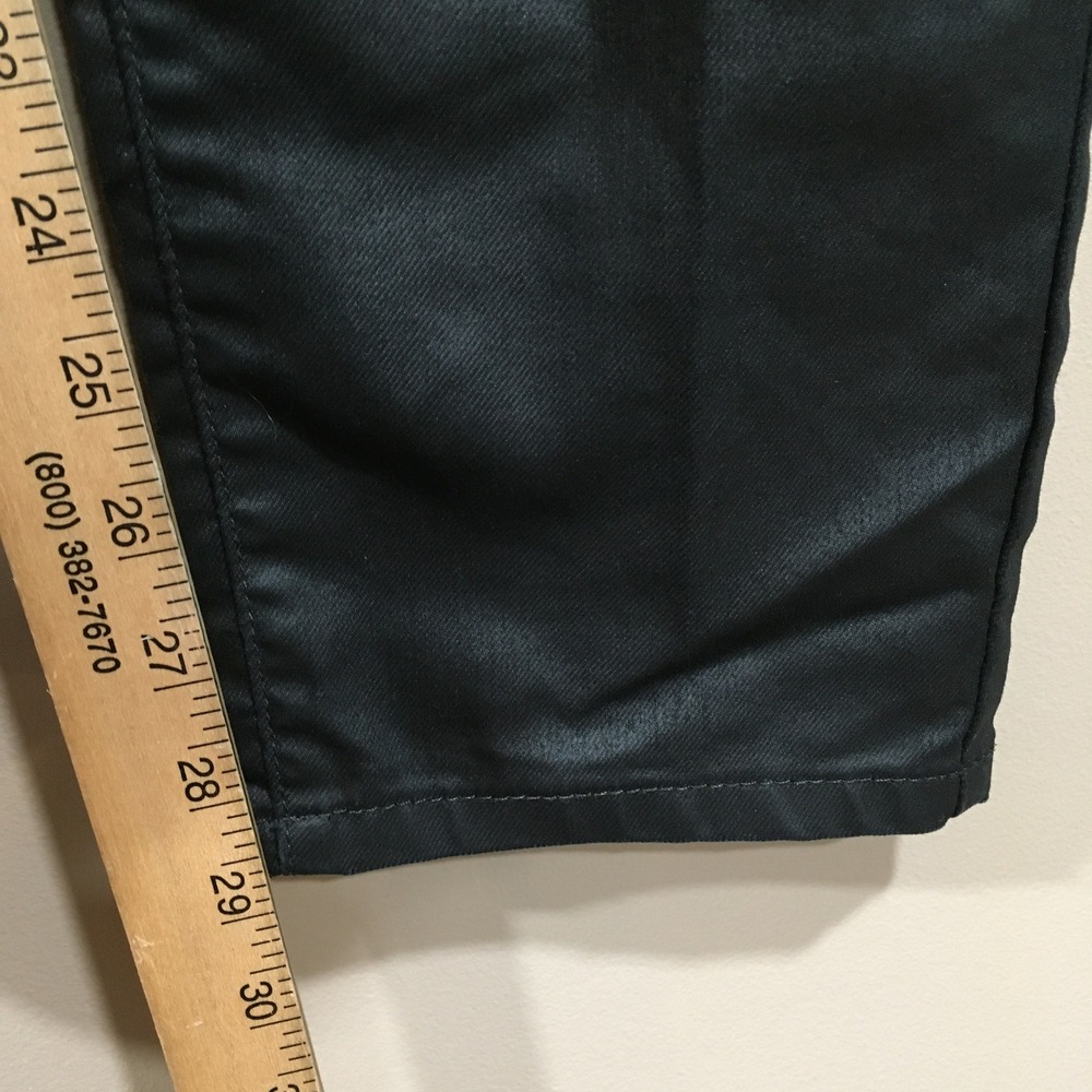 Prana Jett Coated Waxed Pants Women 10/30 Black Goth Moto Streetwear Edgy Skinny - Picture 8 of 15